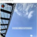녹색 스프레이로 죽은 잔디 땜빵한 서울 월드컵경기장 이미지
