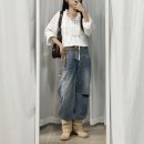 (주)엘스디자인 | 보헤미안 스타일 스웨이드 부츠 코디 (에이블리 블라우스, 지오다노 데님 팬츠, 사뿐 르니엘 스웨이드...