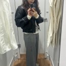 S.M BLD앞 | 유니클로 저지 배럴 레그 팬츠 S vs M 실착 비교👖워셔블 니트 케이블 팬츠 추천 💬