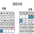 2031 년 달력 이미지