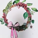 일상을 그리다 어반스케치 | 어반스케치 펜드로잉 줌수업 크리스마스 리스 그리기