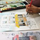 수채화와 드로잉 이미지