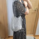 다이소 메탈로프 뜨개실로 바늘이야기 네트 그래니스퀘어백 코바늘 네트백 _여름가방 뜨기