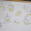 그림책과 펜 드로잉 이미지