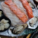 군자 횟집, 맛있고 저렴한 오징어 상미수산 @연어 광어 반반 세트