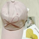 유베이지 리본 피그먼트 볼캡 핑크 착샷 후기