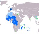 세계 언어 사용 순위 (프랑스어 사용 지역 표시 지도 첨부) 이미지