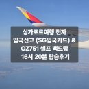 리치(251) | 싱가포르여행 전자 입국신고 (SG입국카드) &amp; OZ751 셀프 백드랍 16시 20분 탑승후기