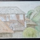 ★ 樹話 金煥基(1913~1974) 풍경화 H26 W36 watercolor on paper 이미지