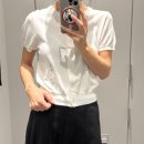 그레이라운드 | 광주 무신사 스탠다드 신세계백화점 후기 반소매 라운드넥 가디건 그레이, 화이트 XS 사이즈