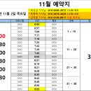 23년 11월 2일 (목) 근무표 입니다. 이미지