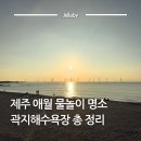 제주도 애월 곽지해수욕장 과물해변 바다 개장 주차 샤워장 노천탕 해루질 일몰 물놀이 스노쿨링 명소