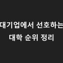 대기업 인재 채용 부서에서 높게 평가하는 대학 순위