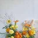 화사한 오렌지톤 환갑축하용돈꽃바구니 제작해드렸습니다 - 명학역·안양·산본꽃집 플레나FLENA