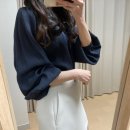 Sie 시에 엘리아 셔링 블라우스 네이비 후기