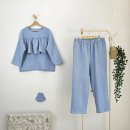 홍성불가마 | 하의 55/디자인: 라운드넥 여성 찜질복/ 삼중거즈 숯가마옷 한증막옷 사우나복 불가마옷 찜질복 상하세트🩵🩵