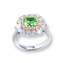 다이아몬드 반지 .97 Cushion Modified Brilliant (Fancy Light Greenish Yellow) 이미지