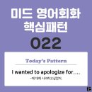 [증급편 022] &#39;I wanted / [to apologize / for + 명사]&#39;((명사)에 대해 사과하고 싶었어) 이미지