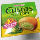 꼼향 | 초록색 크림 카스타드가 있다? 베트남 오리온 Custas Cốm 먹어본 후기