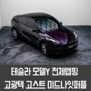 용인랩핑 테슬라 모델Y전체랩핑 엠페스트디자인 고스트 미드나잇블랙+순정형앰비언트 시공후기