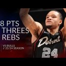 Kevin Knox 18 pts 4 threes 3 rebs vs Bulls 23/24 season 이미지