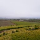 강풍 및 호우전야의 농장 주변 풍경 이미지