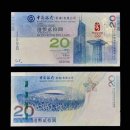 2021년 발행 2022년 베이징 동계올림픽 20위안의 기념지폐 두장 화폐수집 이미지
