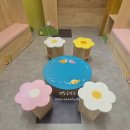 연못 테이블 &amp; 꽃 스툴 세트' 맞춤 제작(울산 국공립 단설 옥현유치원 작은 도서관 테이블셋트) 이미지