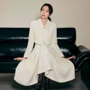 JJ패션 | 손나은 옷 패션 JJ JIGOTT 펄 버튼 재킷 플레어 원피스 후기