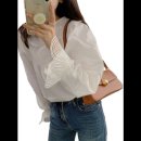 가을플라워스타일링 | 플라워 소매 블라우스로 완성하는 우아한 봄 가을 스타일링