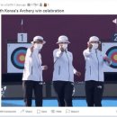 한국 양궁단체전 우승 및 핑거하트 축하 세레모니에 대한 해외반응 이미지