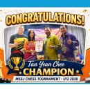 Tan Yean Chee-Champion of the MSSJ Under-12 Chess Tournament! 이미지