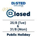 DISTED- closed on Tuesday, 25 August 2026 and Monday, 31 August 2026 이미지