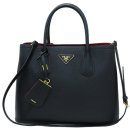 Prada(프라다) 1BG887 블랙 사피아노 SAFFIANO 두블레 스몰 사이즈 금장로고 토트백 + 숄더스트랩 이미지