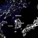 북한 주변을 촬영한 위성 야경사진을 보면 이미지