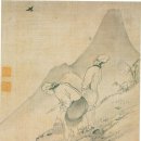 &lt;옛 그림&gt; 풍속화, 공재 윤두서 채애도(採艾圖), 짚신삼기, 선차도(旋車圖)