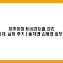 한도기술 | 제주은행 비상금대출 금리 및 한도, 이자, 실제 후기 | 놓치면 손해인 정보 총정리