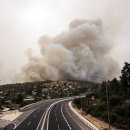 이스라엘 중부에서 발생한 산불 이미지