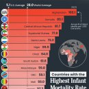 유아 사망률이 가장 높은 국가는 어디입니까? 이미지