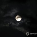 구름속 보름달 이미지