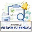 2026년 6월 2일 건강기능식품 신규 품목제조신고 건 | 건강기능식품 트렌드 정리