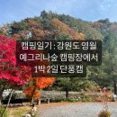 유목정쉼터 | 캠핑일기 : 강원도 영월 예그리나숲 캠핑장에서 1박 2일 단풍캠(첫솔캠)