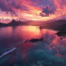 노을바다풍경 이미지