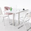 녹스레스토랑 | 연말 파티 분위기를 완성하는 화이트 디자인 인테리어 4인용 식탁, 녹스 테이블