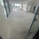 콩약국 | 평택 약국 30평 핑크색 콩자갈 바닥 시공 핑크