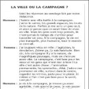 [읽기] Lisez le texte « Vivre en ville ou en campagne » 이미지