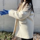 블루 장갑 아이보리 코트 코디 : 줄리아페페 여자 니트장갑 후기