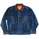 Trucker Jacket / 말보로 컨트리 스토어 제뉴인 레더...MCS 소가죽 칼라 빈티지 데님 자켓 / 부산 구제샵