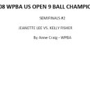 2008 WPBA US 오픈 9볼 참피온쉽 결과 이미지