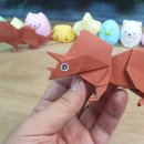 영성어린이집 | 공룡 접기, 초식 공룡 트리케라톱스 동물 접기 - 키다리아저씨